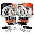 APBRPR155 Front & Rear Disc Brake Rotors & Ceramic Brake Pads