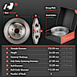 APBRPR1573 6 Pcs Rear Disc Brake Rotors & Ceramic Brake Pads