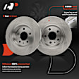 APBRPR1574 6 Pcs Rear Disc Brake Rotors & Ceramic Brake Pads