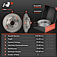 APBRPR1580 6 Pcs Rear Disc Brake Rotors & Ceramic Brake Pads