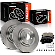 APBRPR1589 6 Pcs Rear Disc Brake Rotors & Ceramic Brake Pads