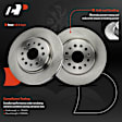 APBRPR1619 6 Pcs Rear Disc Brake Rotors & Ceramic Brake Pads