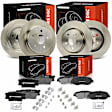 APBRPR1644 12 Pcs Front & Rear Disc Brake Rotors & Brake Pads