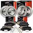APBRPR1647 12 Pcs Front & Rear Disc Brake Rotors & Brake Pads