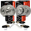 APBRPR1657 12 Pcs Front & Rear Disc Brake Rotors & Ceramic Brake Pads
