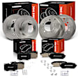 APBRPR1680 12 Pcs Front & Rear Disc Brake Rotors & Ceramic Brake Pads