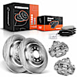 APBRPR1702 8 Pcs Rear Disc Brake Rotors & Ceramic Brake Pads & Brake Calipers