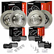 APBRPR1713 12 Pcs Front & Rear Disc Brake Rotors & Ceramic Brake Pads