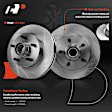 APBRPR1740 6 Pcs Front Disc Brake Rotors & Ceramic Brake Pads