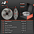 APBRPR1787 6 Pcs Rear Disc Brake Rotors & Ceramic Brake Pads