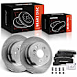 APBRPR1808 6 Pcs Rear Disc Brake Rotors & Ceramic Brake Pads