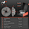 APBRPR1808 6 Pcs Rear Disc Brake Rotors & Ceramic Brake Pads