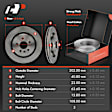 APBRPR1816 6 Pcs Rear Disc Brake Rotors & Ceramic Brake Pads