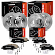 APBRPR1822 12 Pcs Front & Rear Disc Brake Rotors & Ceramic Brake Pads