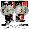 APBRPR1845 12 Pcs Front & Rear Disc Brake Rotors & Ceramic Brake Pads
