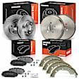 APBRPR1861 12 Pcs Front & Rear Disc Brake Rotors & Ceramic Brake Pads