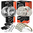 APBRPR1862 12 Pcs Front Disc Brake Rotors & Ceramic Brake Pads & Rear Brake Drums & Brake Shoes