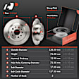 APBRPR1867 6 Pcs Rear Disc Brake Rotors & Ceramic Brake Pads