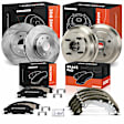 APBRPR1872 12 Pcs Front Disc Brake Rotors & Ceramic Brake Pads & Rear Brake Drums & Rear Barke Shoes