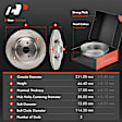 APBRPR1876 6 Pcs Rear Disc Brake Rotors & Ceramic Brake Pads