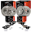APBRPR1935 12 Pcs Front & Rear Disc Brake Rotors & Ceramic Brake Pads
