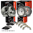 APBRPR1962 12 Pcs Front & Rear Disc Brake Rotors & Ceramic Brake Pads & Rear Brake Drums Shoes