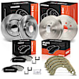 APBRPR1974 12 Pcs Front & Rear Disc Brake Rotors & Ceramic Brake Pads & Rear Brake Drums & Rear Brake Shoes