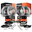 APBRPR197 Front & Rear Disc Brake Rotors & Ceramic Brake Pads
