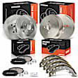 APBRPR1981 12 Pcs Front Disc Brake Rotors & Ceramic Brake Pads & Rear Brake Drums & Brake Shoes