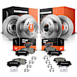 APBRPR202 Front & Rear Disc Brake Rotors & Ceramic Brake Pads