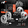 APBRPR202 Front & Rear Disc Brake Rotors & Ceramic Brake Pads