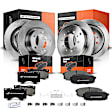 APBRPR204 Front & Rear Disc Brake Rotors & Ceramic Brake Pads