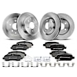 APBRPR214 Front & Rear Disc Brake Rotors & Ceramic Brake Pads