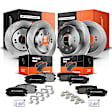 APBRPR219 Front & Rear Disc Brake Rotors & Ceramic Brake Pads