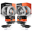 APBRPR244 Front & Rear Disc Brake Rotors & Ceramic Brake Pads