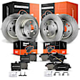 APBRPR276 Front & Rear Disc Brake Rotors & Ceramic Brake Pads