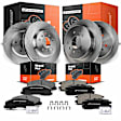 APBRPR278 Front & Rear Disc Brake Rotors & Ceramic Brake Pads