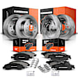 APBRPR287 Front & Rear Disc Brake Rotors & Ceramic Brake Pads