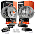 APBRPR291 Front & Rear Disc Brake Rotors & Ceramic Brake Pads