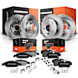 APBRPR342 Front & Rear Disc Brake Rotors & Ceramic Brake Pads