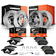 APBRPR357 Front & Rear Disc Brake Rotors & Ceramic Brake Pads