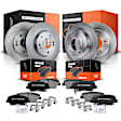APBRPR367 Front & Rear Disc Brake Rotors & Ceramic Brake Pads
