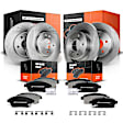 APBRPR372 Front & Rear Disc Brake Rotors & Ceramic Brake Pads