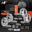 APBRPR377 Front & Rear Disc Brake Rotors & Ceramic Brake Pads
