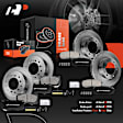 APBRPR378 Front & Rear Disc Brake Rotors & Ceramic Brake Pads