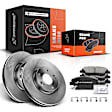 APBRPR443 Front Disc Brake Rotors & Ceramic Brake Pads