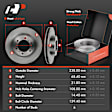 APBRPR566 12 Pcs Front & Rear Disc Brake Rotors & Ceramic Brake Pads