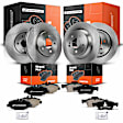 APBRPR568PG Front & Rear Disc Brake Rotors & Ceramic Brake Pads