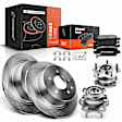APBRPR615 8x Rear Brake Rotor & Brake Pads + Wheel Hub Bearing