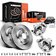 APBRPR667 8 Pcs Front Disc Brake Rotors & Ceramic Brake Pads & Brake Calipers